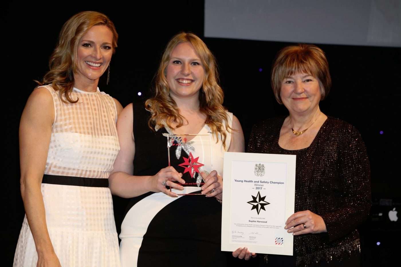 Gabby Logan, Sophie Harwood and Lynda Armstrong OBE